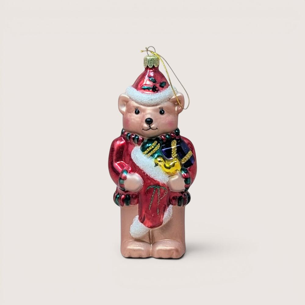 1997 Cubby Bears European Glass Christmas Ornament